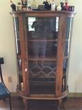 Oak and glass curio cabinet...