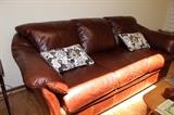 Leather couch.