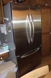 KitchenAid stainless steel French door fridge with large pull out freezer drawer. (like new).