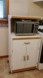 Kitchen Cart and Microwave