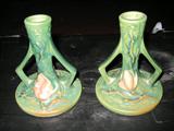 roseville candle holders