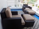 FRONTGATE WICKER RECLINING CHAIRS on master bedroom outdoor deck
