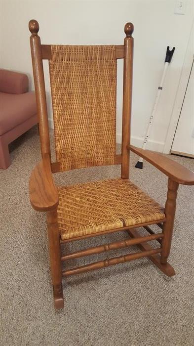 Cane seat and back rocking chair. Cane is perfect, solid, sturdy chair. Believe it came from NC mountains