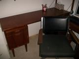 VINTAGE OFFICE CHAIR, TEAK DESK TOP ONLY