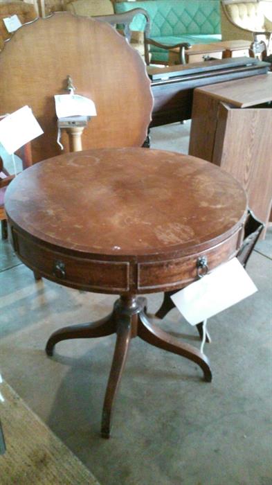 Antique Round Drum Table