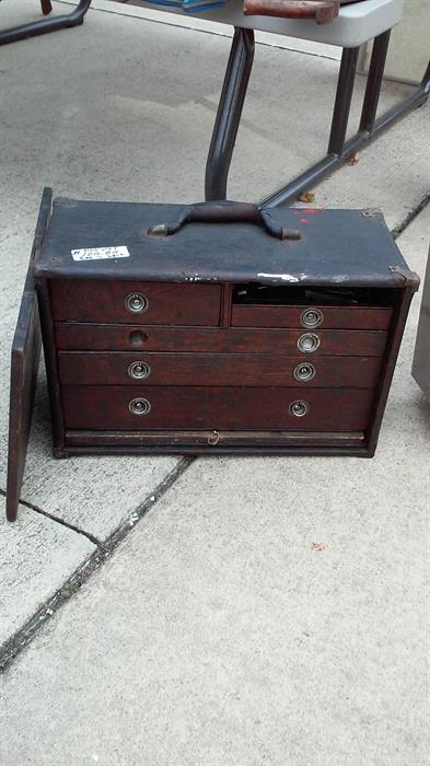 Antique Machinest Tool Chest with cover and key