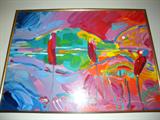 Peter Max original acrylic on canvas titled "Four Seasons: Spring"