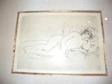 Renoir etching circa 1906 "Femme Nue Couchee"
