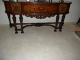 Beautiful antique French inlaid carved console/sideboard