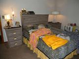 50/60's unusual bedroom set, pair of modern lucite lamps, 60's clothing