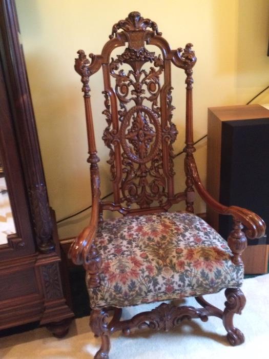 Pair of gothic style chairs