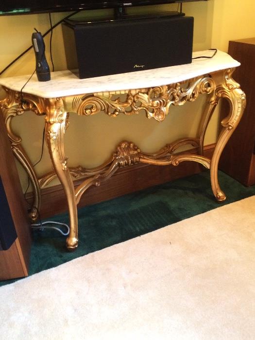 Marble topped entry table