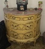 French Provincial demi-lune table