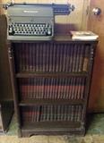 Bookshelf, books, typewriters 