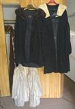 Mink coat, 2 Persian Lamb coats, wool coat with fur collar 