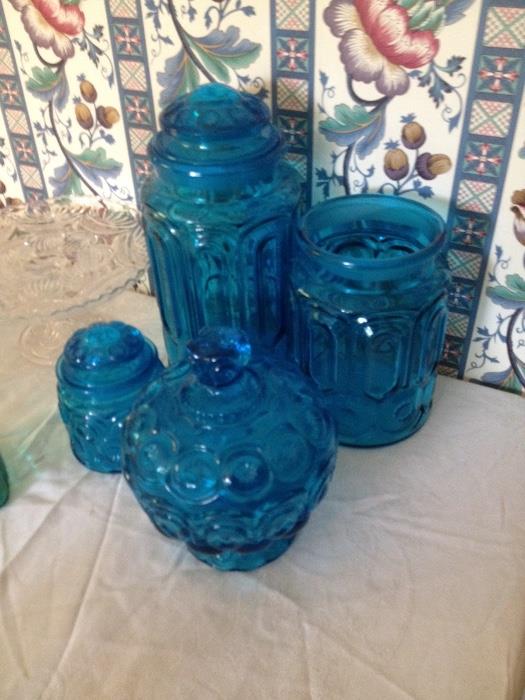 Aqua blue glass from the 70's.... Love!!!