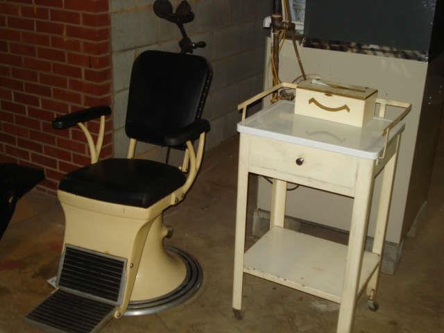 optometrist chair vintage, medical table
