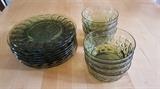 Fostoria, Mesa Olive Green, Salad plates, salad bowls,and s