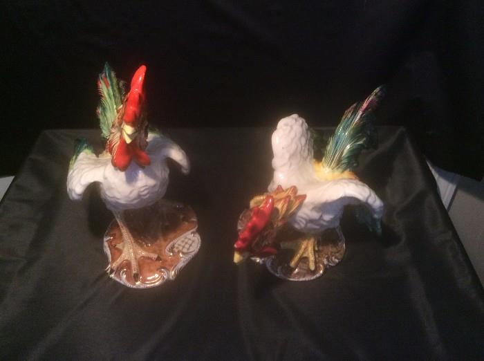"italy" pair of roosters