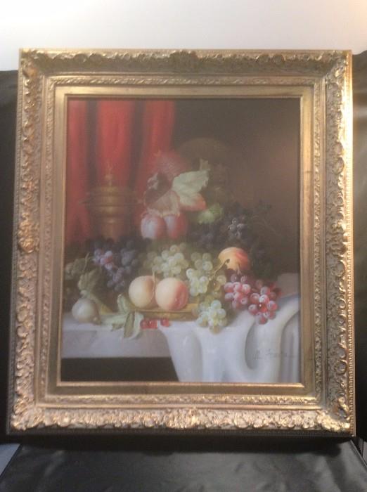 Framed and signed oil on canvas M. Francie 28 x 33