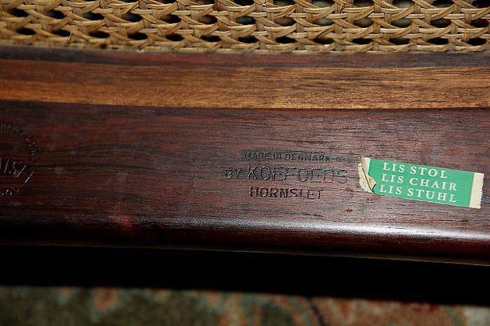 maker's mark on chair - Made in Denmark by Koefoeds, Hornslet