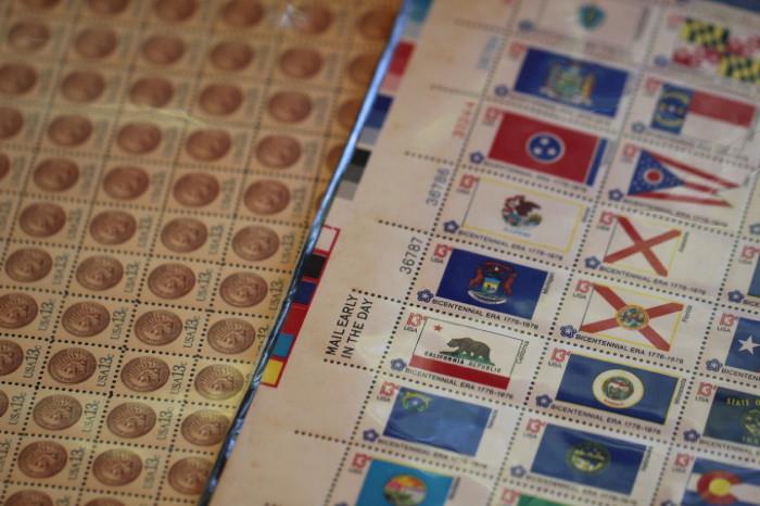 loose sheets of stamps