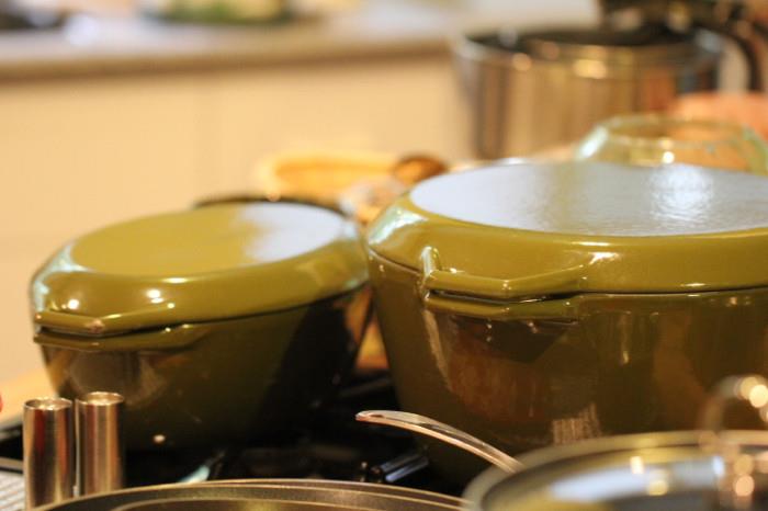 enamel/cast iron cookware in Avocado Green from Copco of Denmark