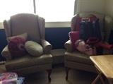Comfy wingback chairs!