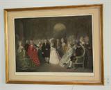 'Benjamin Franklin at the Court of France' Beautifully Hand-Colored Etching, 1877
