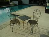 The Pair of Cafe Chairs were SOLD but we have the 1960's Neo-Classical Side Table