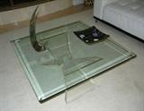 Retro Acrylic & Glass Coffee Table by Lion in Frost, 'Butteryfly' Base
