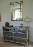 Mirrored Dresser was SOLD but we have the Gilt-Frame Mirror