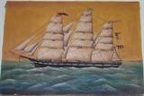 'The Frigate' 19th. C. Original Oil Painting