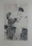 'Le Noeud du Cravat' Original Etching by Jean Louis Forain