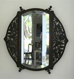 Art Nouveau Bronze Beveled Mirror, ca. 1900
