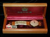 18 K Gold Rensie (Eisner Spelled Backwards) in it's Original Wood Box, with Original Price Tag (1947!)