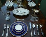 1890's French Dinner Service by Hache-Julien with 36 Dinner Plates!