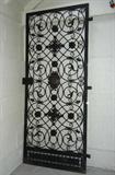 Magnificent Antique Hand-Wrought-Iron Gate w/ an M Monogram, huge lock.
