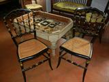 Pair of Lovely Late-19th. C. Ebonized Italian Side Chairs