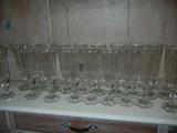 Antique Faceted Flutes, probably Baccarat, part of a large set of over 100.