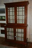 Late-19th. C. Flame Mahogany Library or China Cabinet.