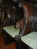 Detail of the Arm of a 17th. C. Italian Carved Cori (Choir Chair)