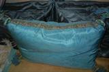 A Silk Cushion to Match the Umbrella, also w/ Silver Brocade Trim.