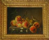 "Peaches" Oil-on-Copper, by Joseph Laurent Malaine  (1745 - 1809), signed and dated:  1788.  Listed Artist
