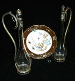 An Antique Set of Meissen Bowls w/ a Pair of Antique Italian Claret Jugs.