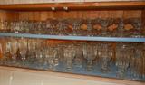 Roughly 100 pieces of 19th. C. Stemware, most likely the Original Version of Baccarat's modern Harcourt Pattern.