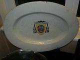 Large 18th. C. Platter (one of four) Bearing the Family Crest.