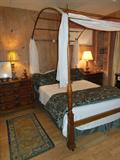 Beautiful Maple Canopy Bed w/ Two Amercian Dressers and an antique Chinese Rug.
The table lamps are not for sale.