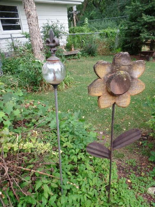 Wrought iron yard art
