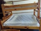 wooden bunk bed